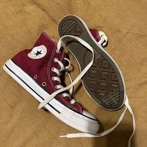 Burgundy maroon high top chuck taylor converse